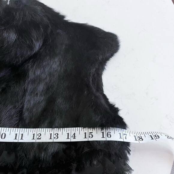 CF Charm Furs Black Rabbit Fur Cap Sleeve Vest Jacket Size Medium - Picture 12 of 14